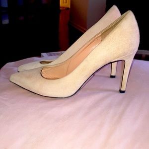 Pink suede heels
